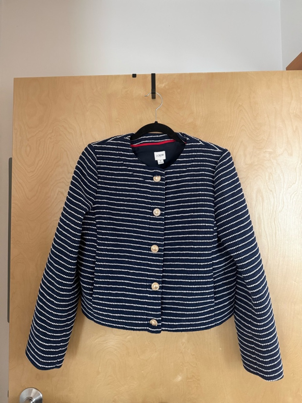 J. Crew Lady Jacket - Navy and White Stripes - Size 8 - Picture 4 of 9